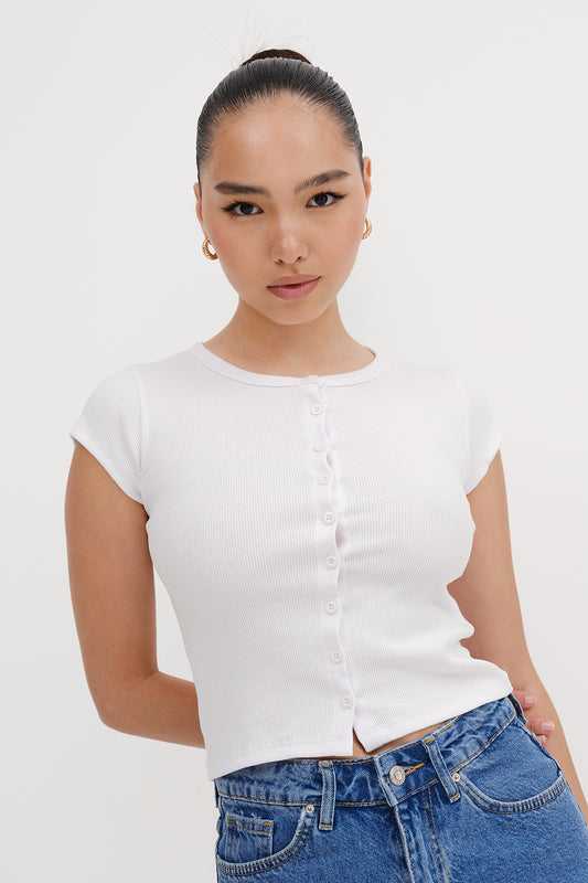 White_Basic-Buttoned-T-shirt-addax