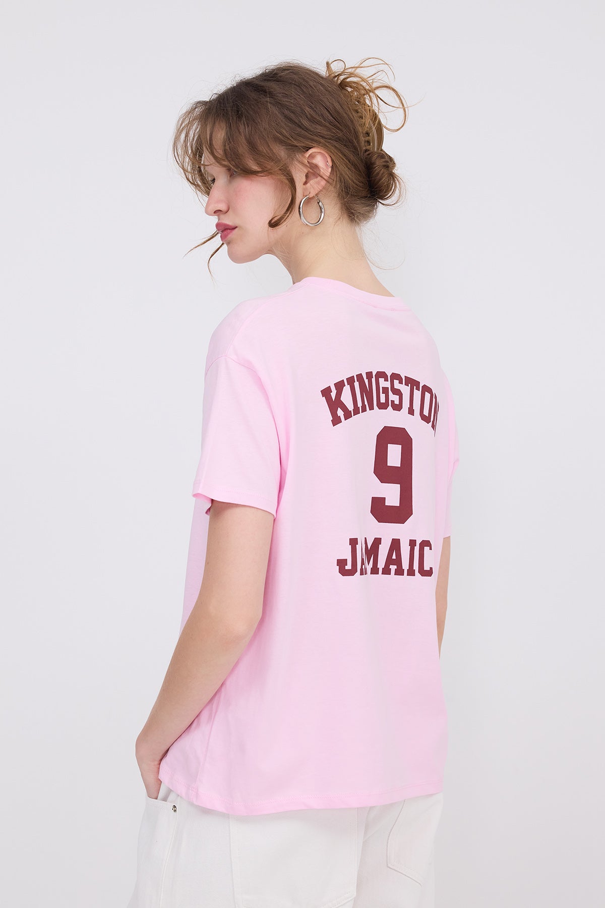 Text Printed Short Sleeve T-shirt