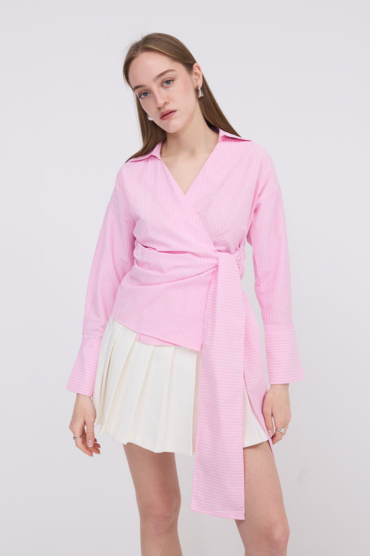 Begonia_Side-Tie-Striped-Shirt-addax