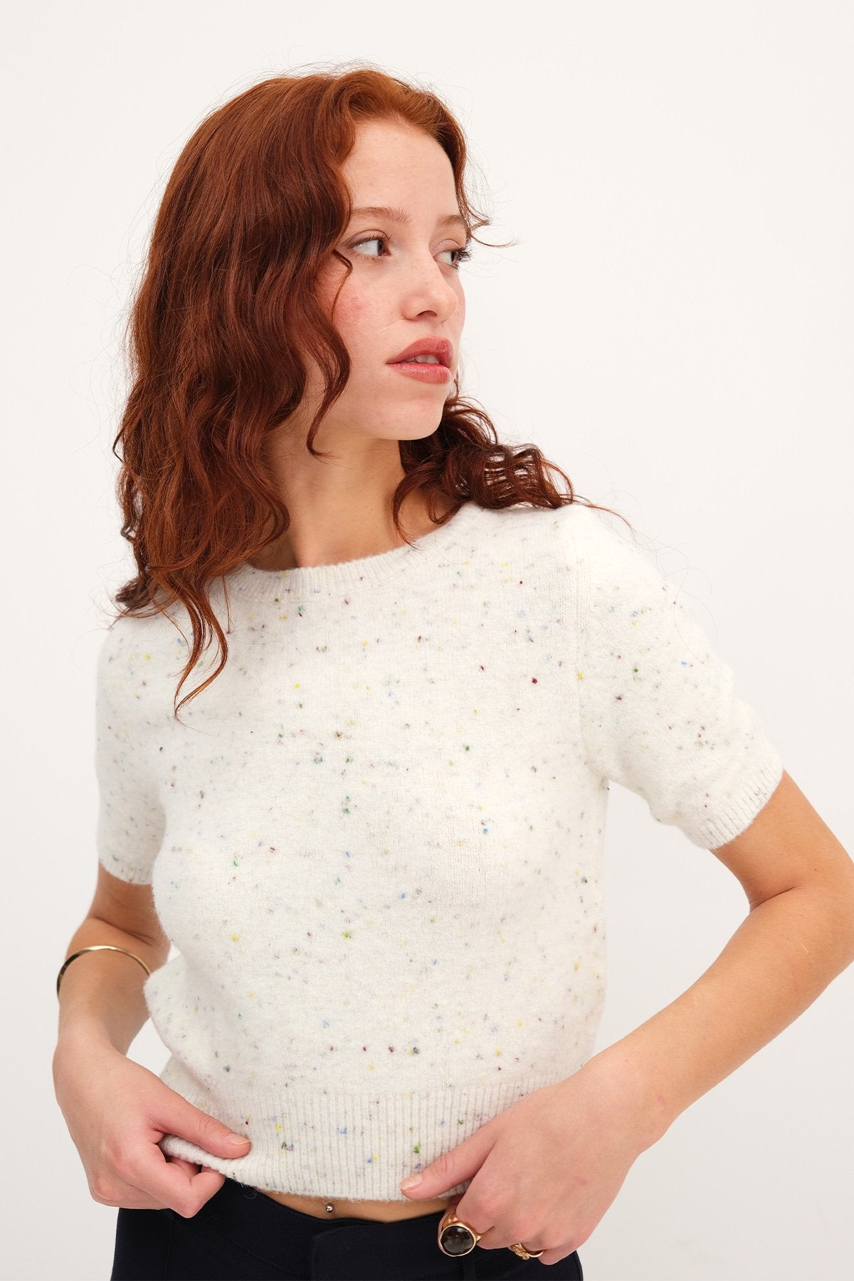 Ecru_Short-Sleeve-Textured- Knit-Sweater-addax