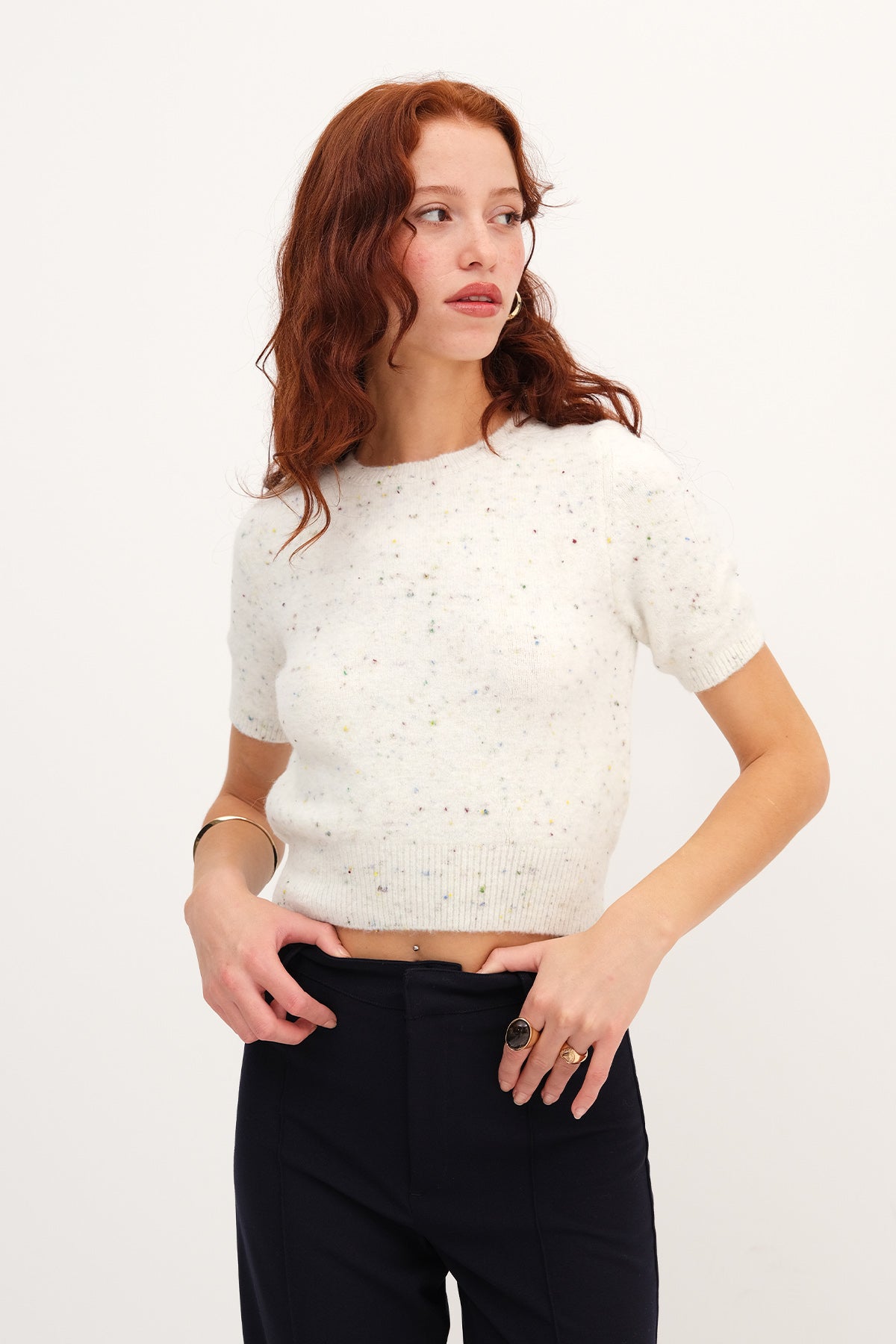 Ecru_Short-Sleeve-Textured- Knit-Sweater-addax