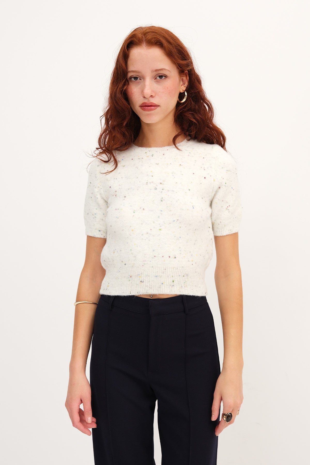 Ecru_Short-Sleeve-Textured- Knit-Sweater-addax
