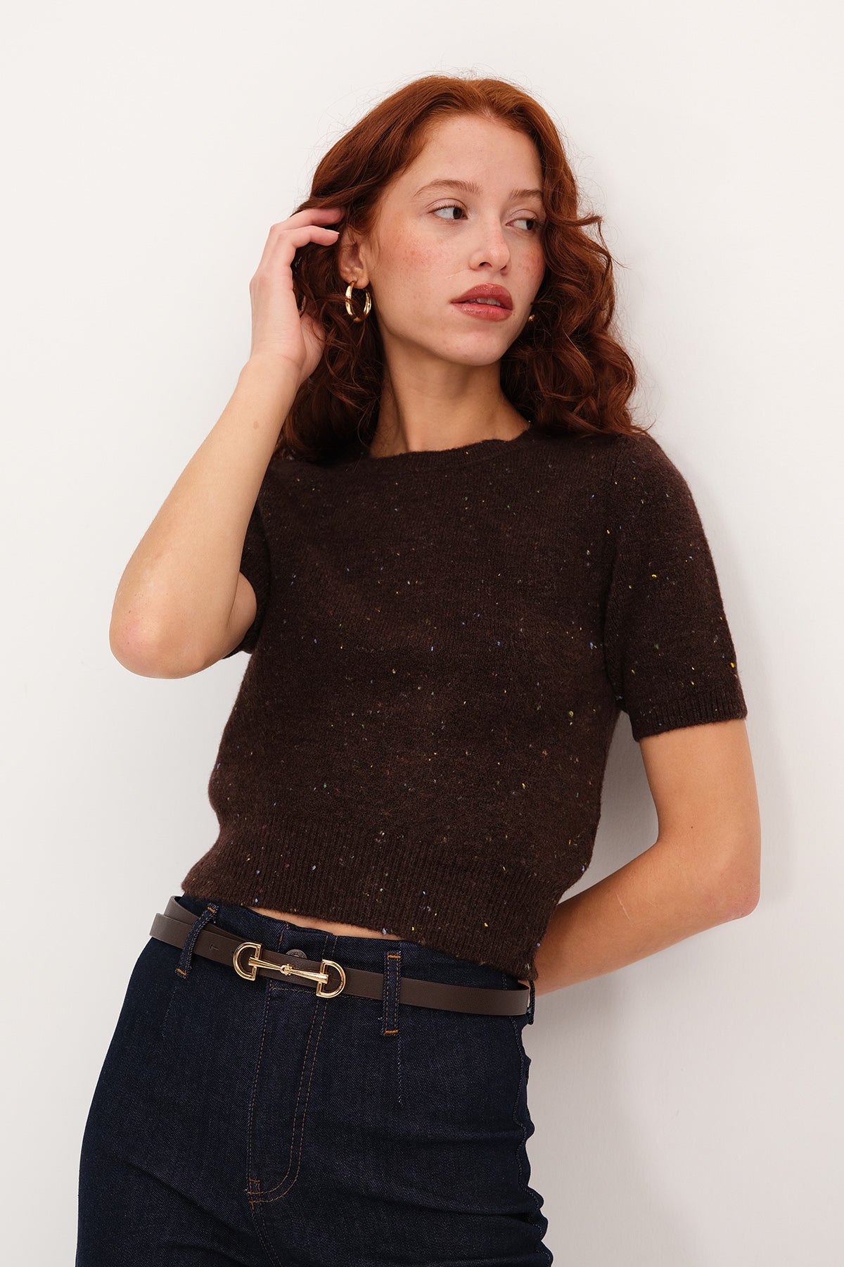 Bitter-Coffee_Sleeve-Textured- Knit-Sweater-addax
