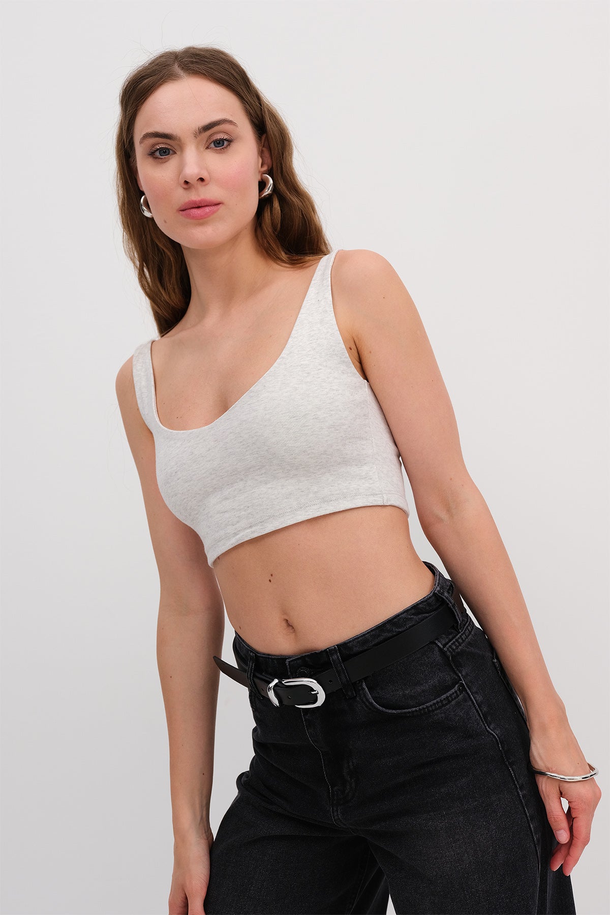 Snow-Melange_Thick-Strap-Bustier-addax