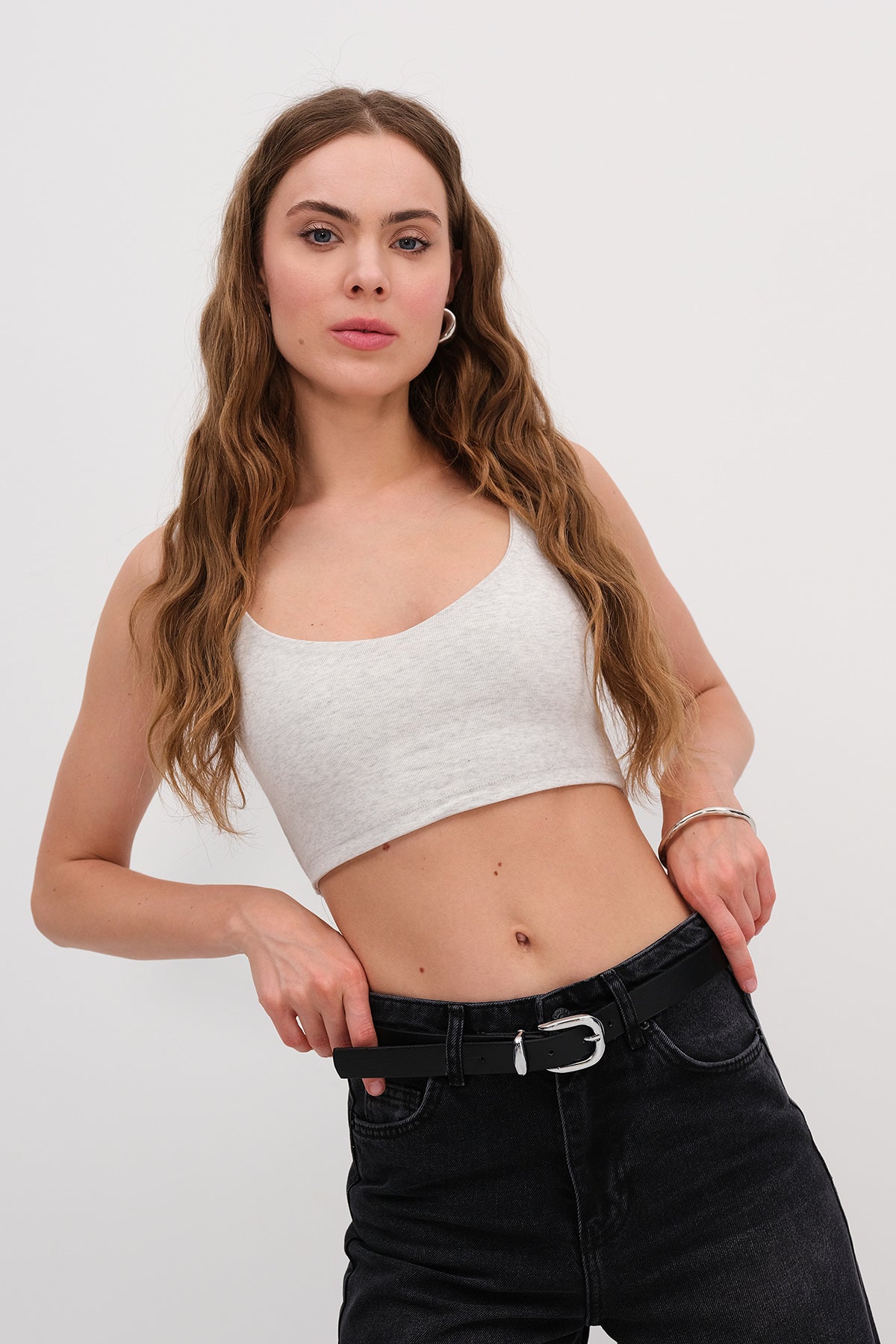 Snow-Melange_Thick-Strap-Bustier-addax