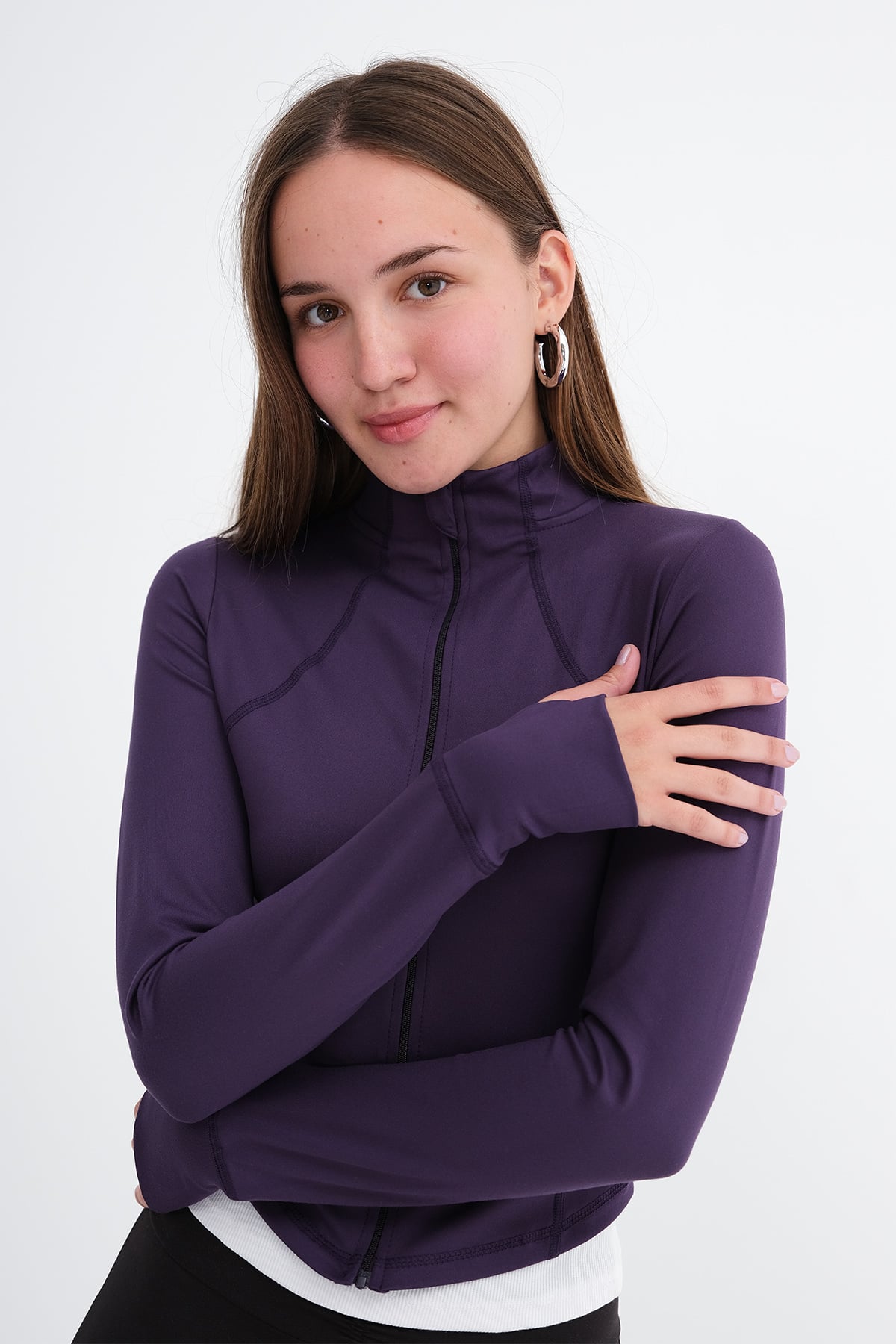 Purple_Zip-Up-Soft-Fabric-Cardigan-addax