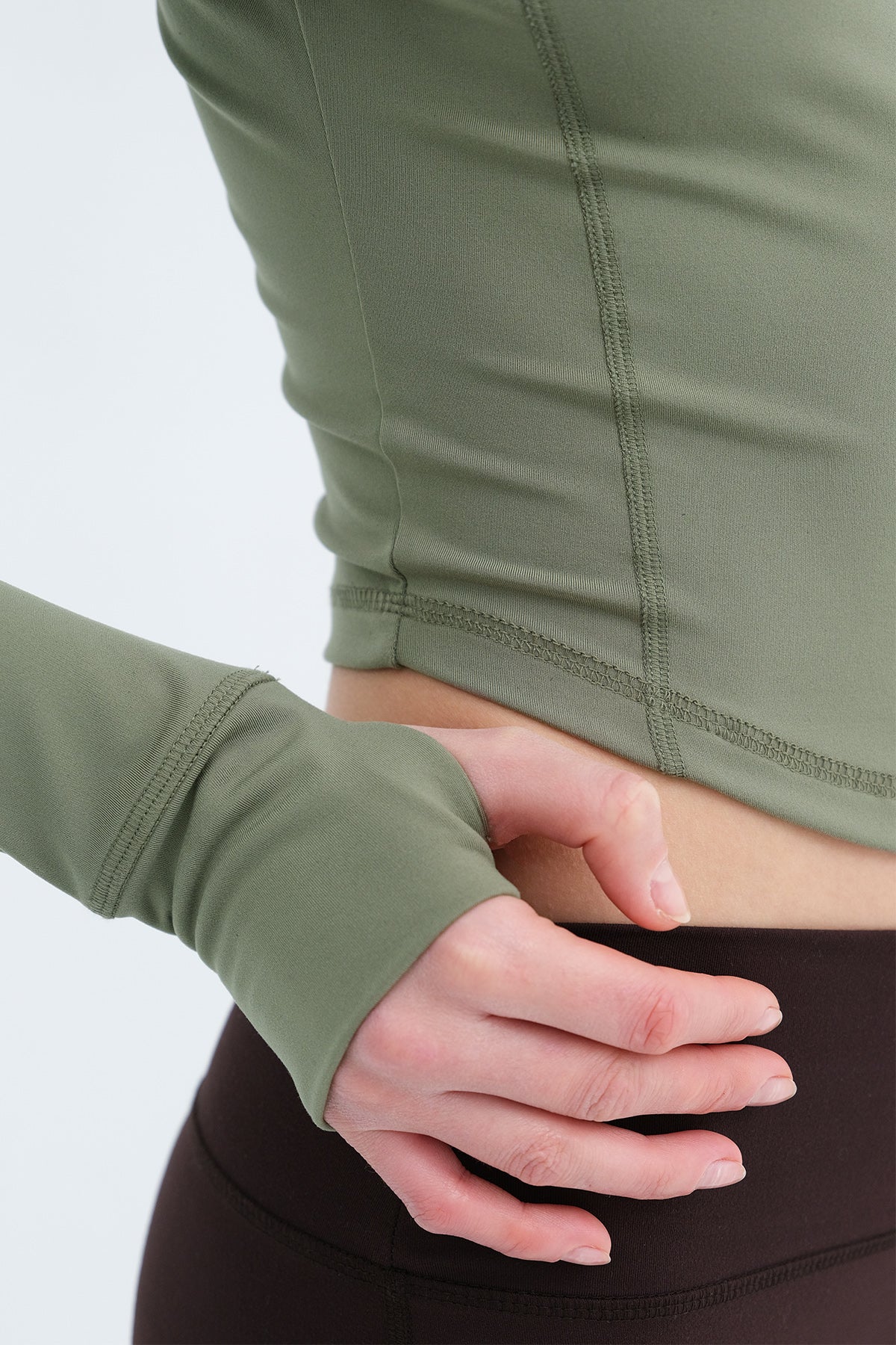 Oil-Green_Zip-Up-Soft-Fabric-Cardigan-addax