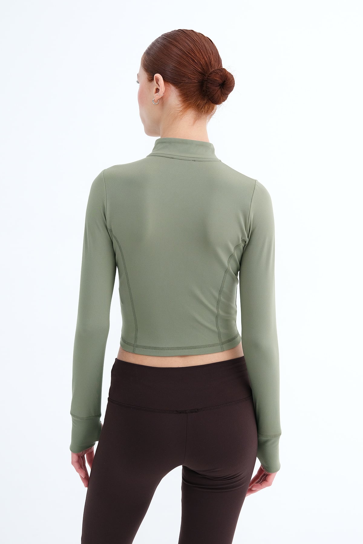 Oil-Green_Zip-Up-Soft-Fabric-Cardigan-addax