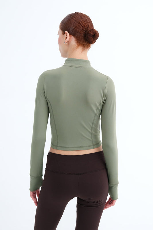 Oil-Green_Zip-Up-Soft-Fabric-Cardigan-addax