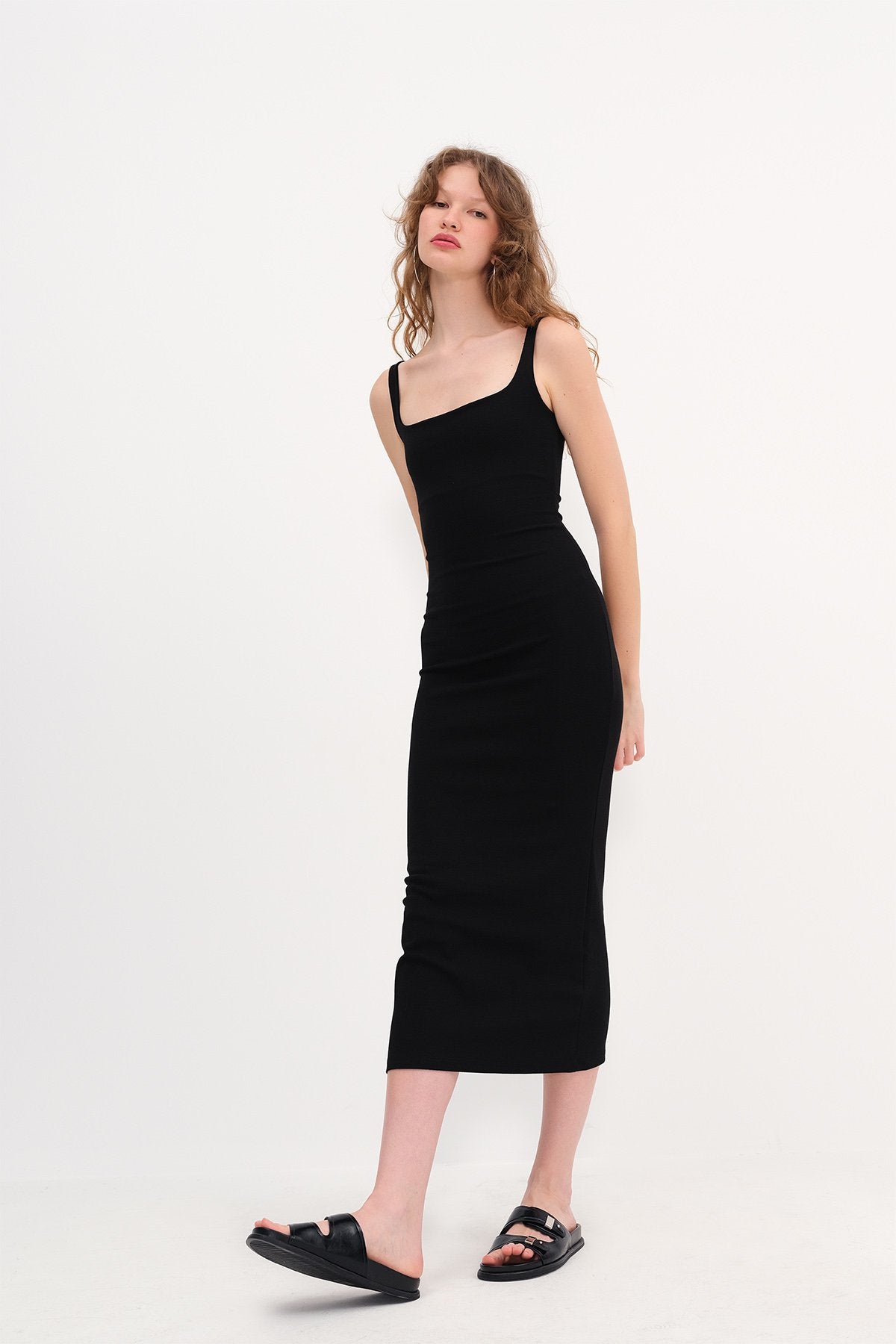 Square Neck Long Dress