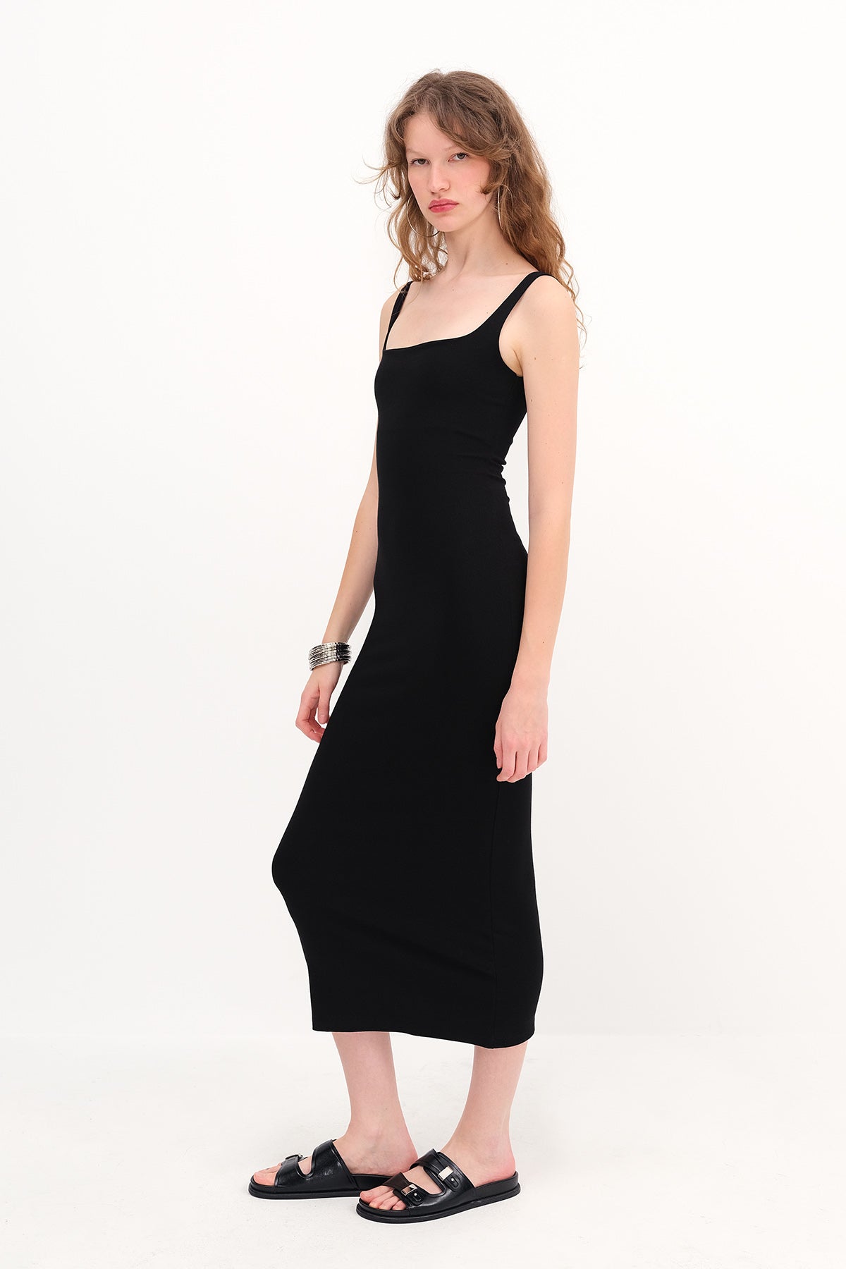 Black_Square-Neck-Long-Dress-addax