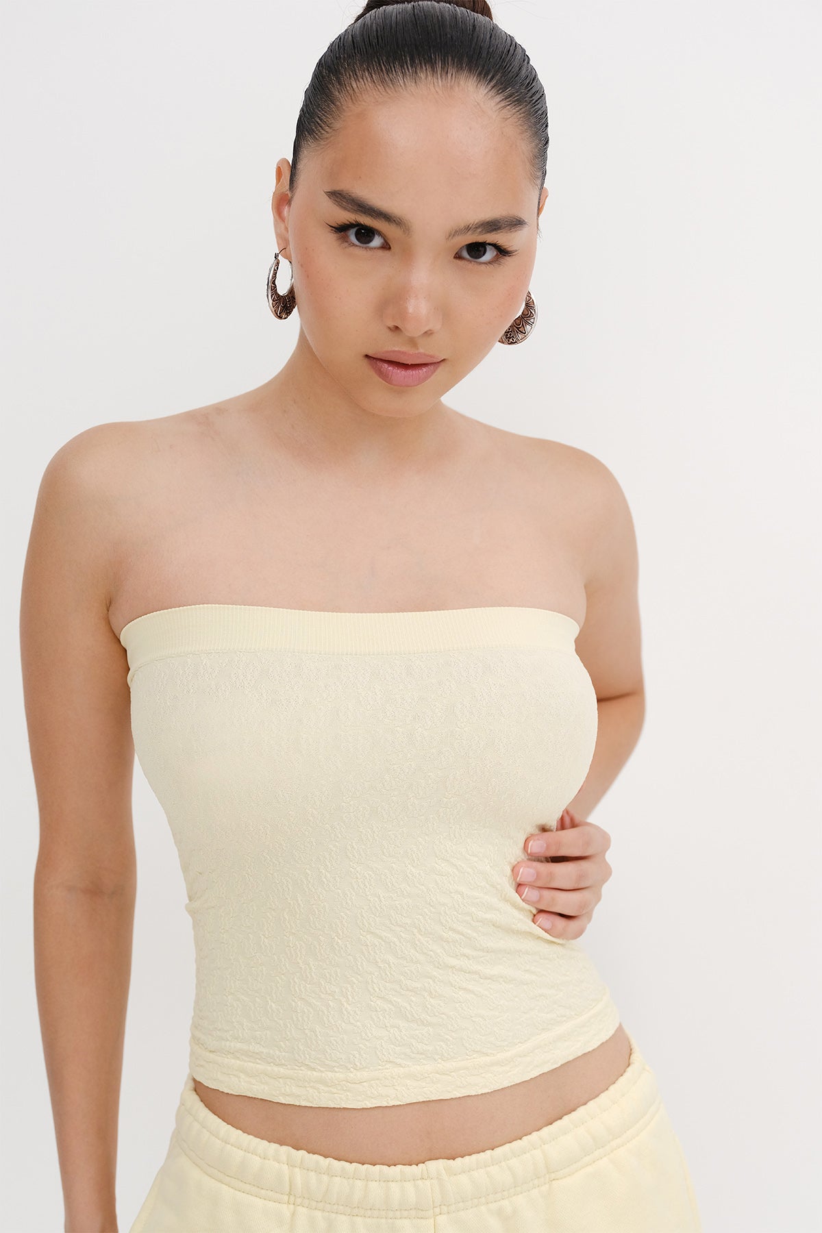 Light-Yellow_Strapless-Textured-Bustier-addax