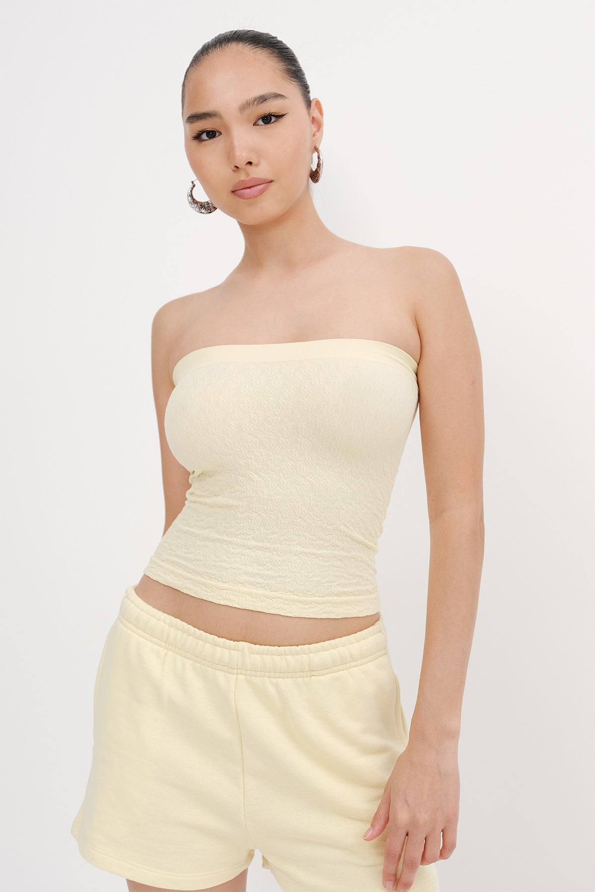 Light-Yellow_Strapless-Textured-Bustier-addax