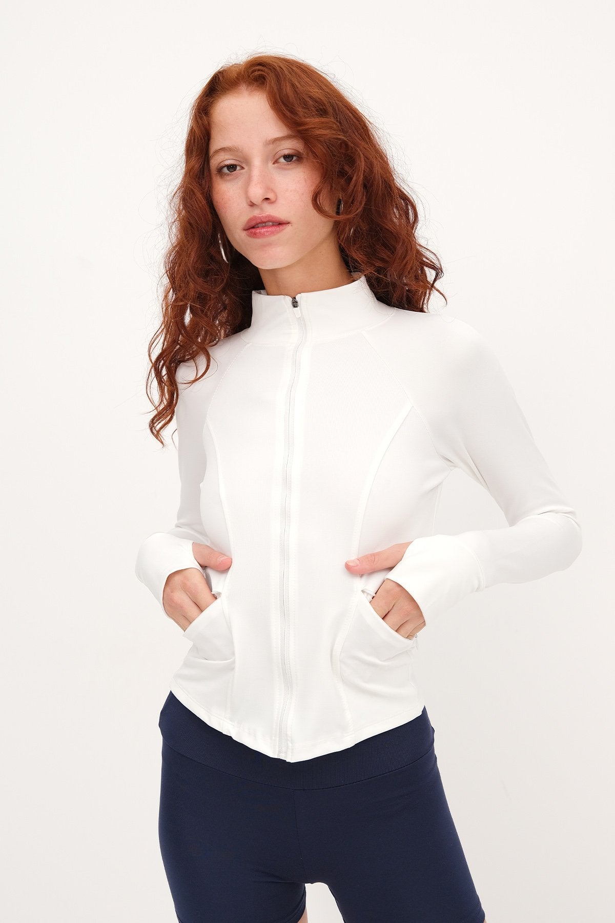 Stand Collar Zippered Cardigan