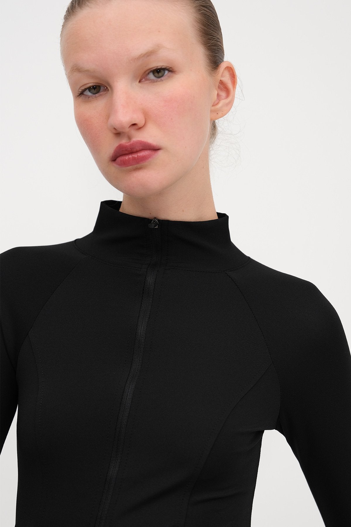 Black_Stand-Collar-Zippered-Cardigan-addax