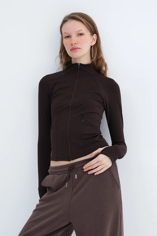 Bitter-Coffee_Stand-Collar-Zippered-Cardigan-addax