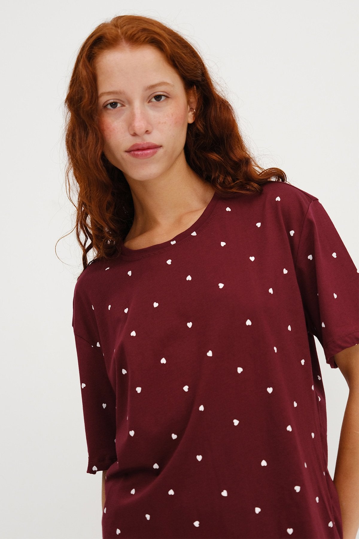 Burgundy_Patterned-Shorts-Pajama-Set-addax