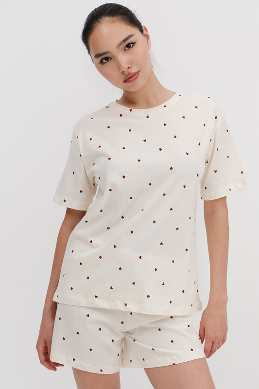 Light-Beige_Patterned-Shorts-Pajama-Set-addax