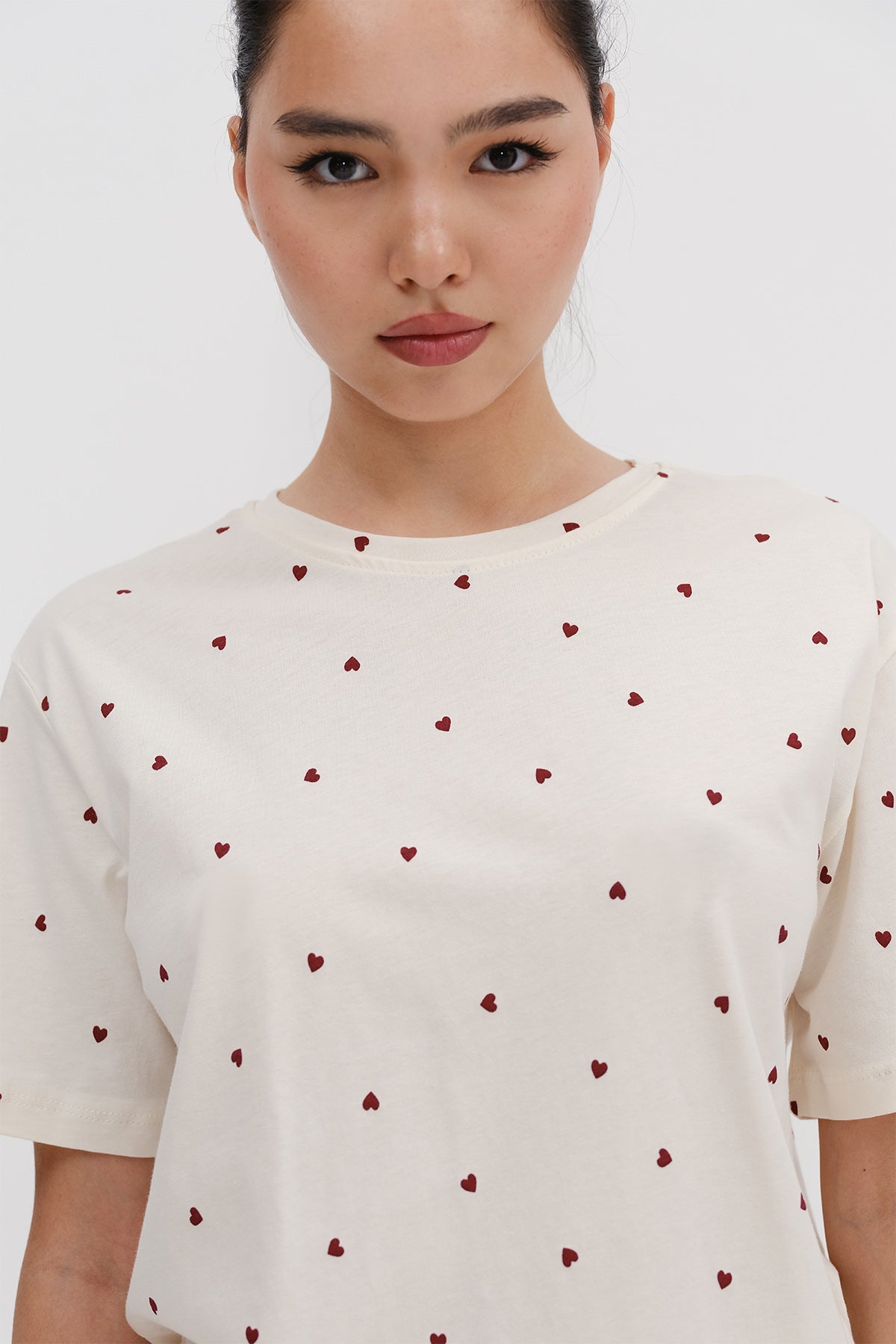 Light-Beige_Patterned-Shorts-Pajama-Set-addax