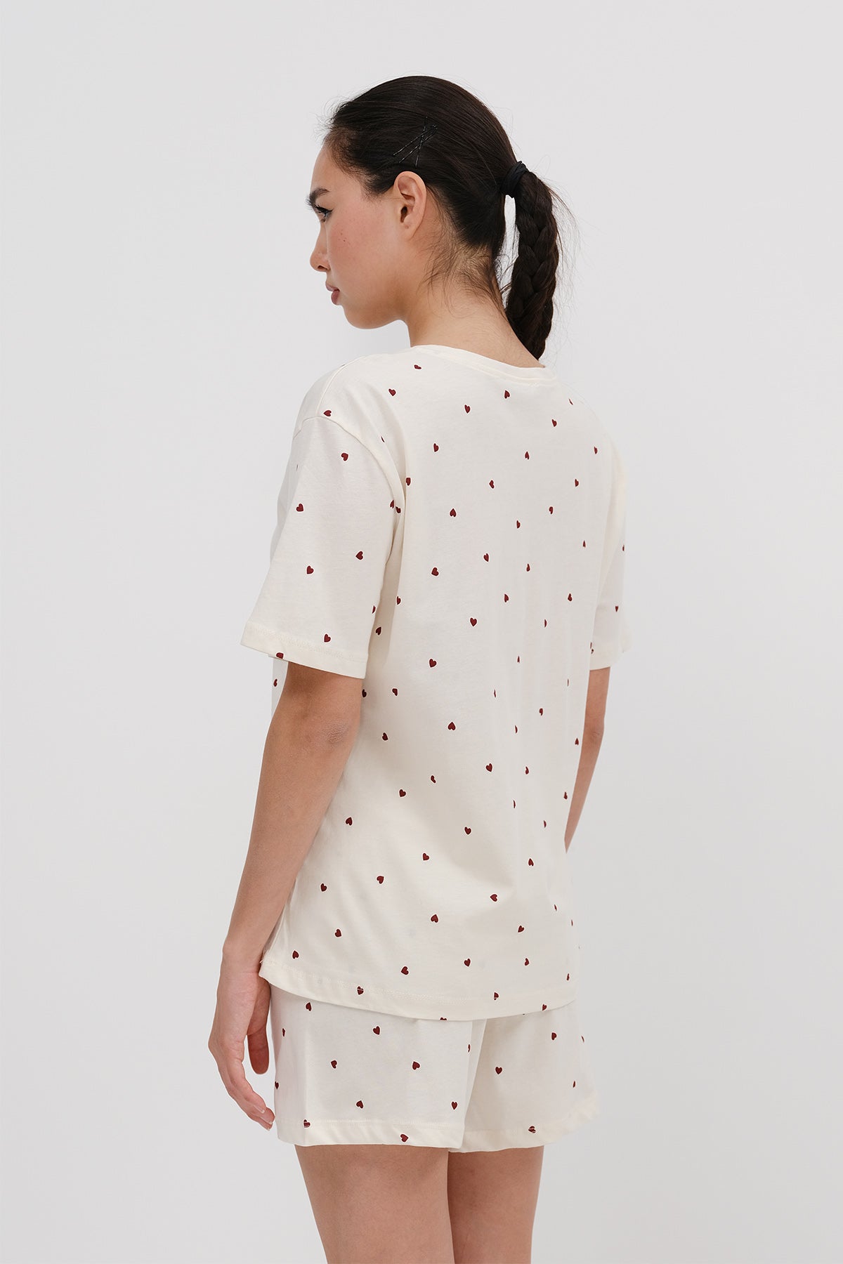 Light-Beige_Patterned-Shorts-Pajama-Set-addax