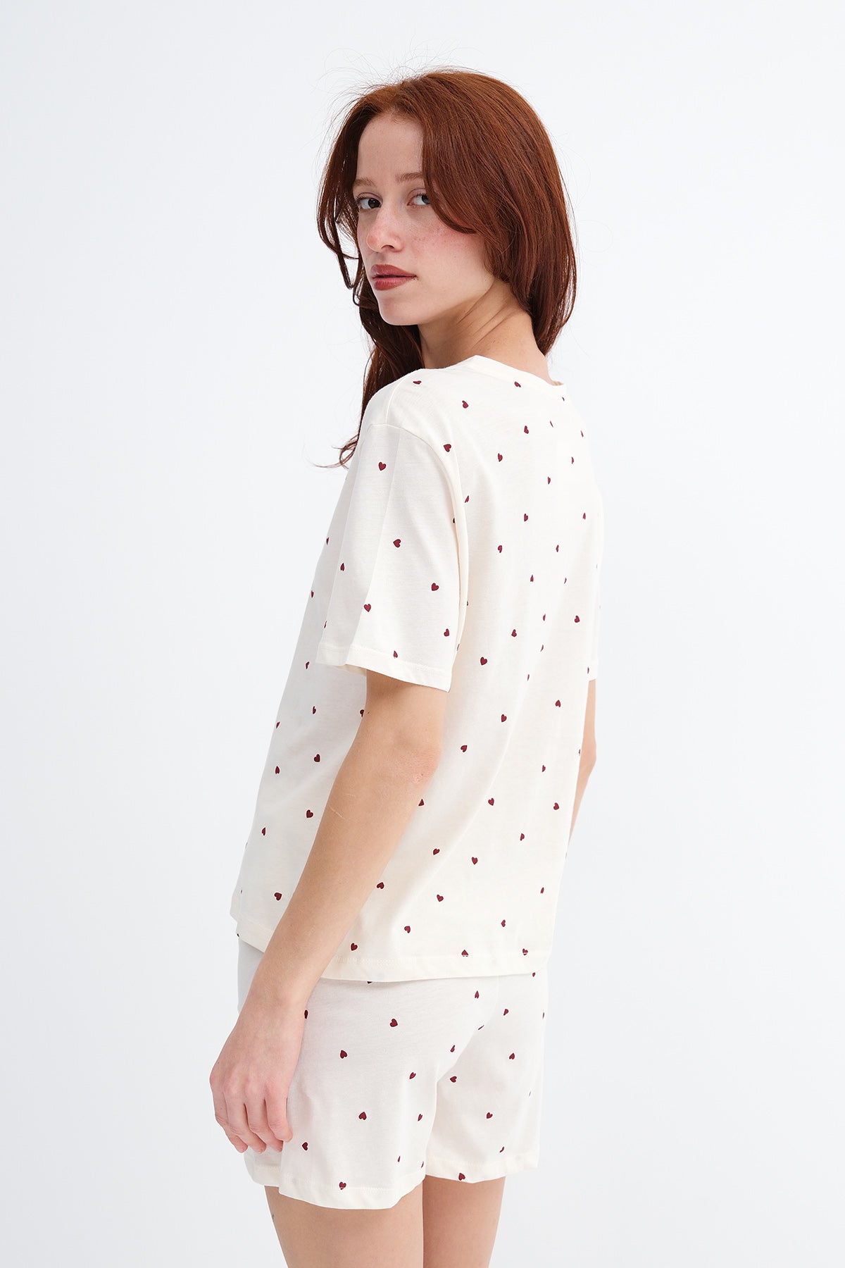 Beige---Burgundy_Patterned-Shorts-Pajama-Set-addax