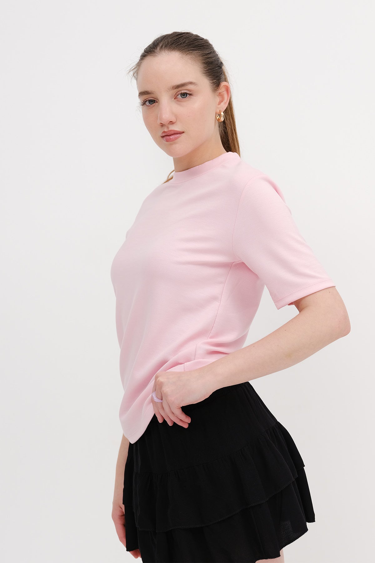 Pink_Basic-Modal-T-shirt-addax