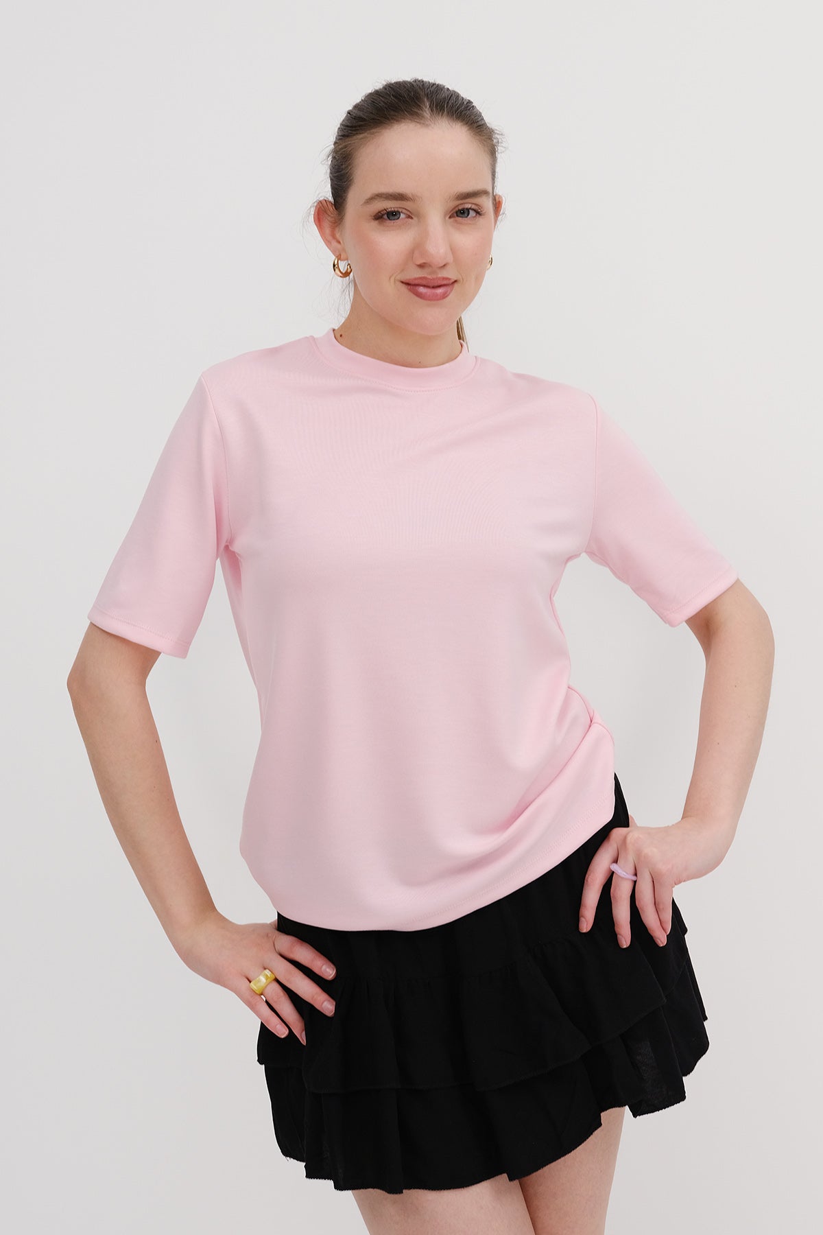 Pink_Basic-Modal-T-shirt-addax