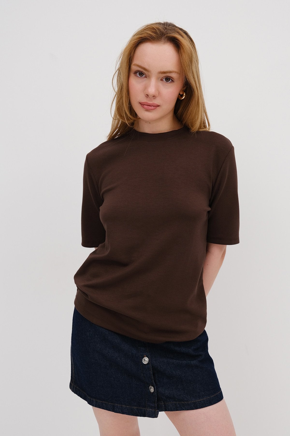Brown_Basic-Modal-T-shirt-addax