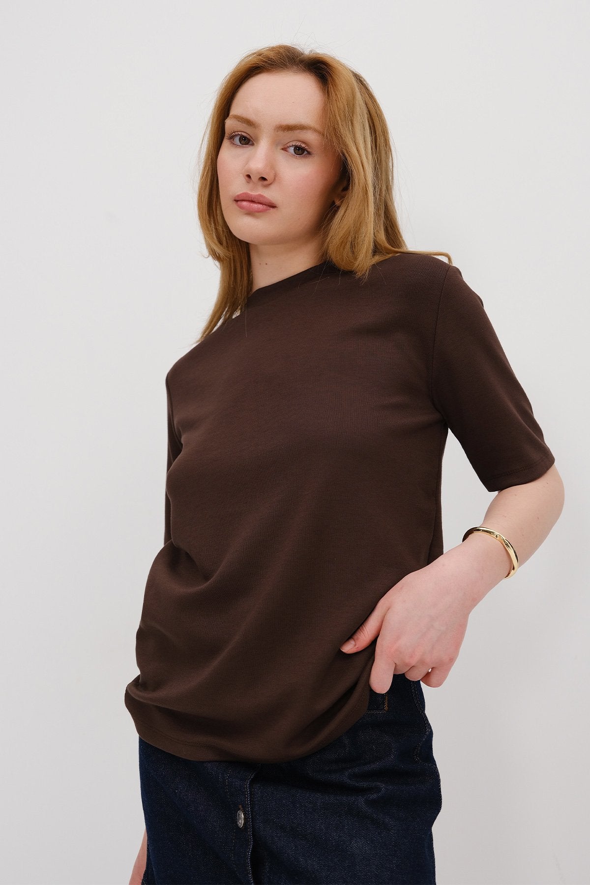 Brown_Basic-Modal-T-shirt-addax