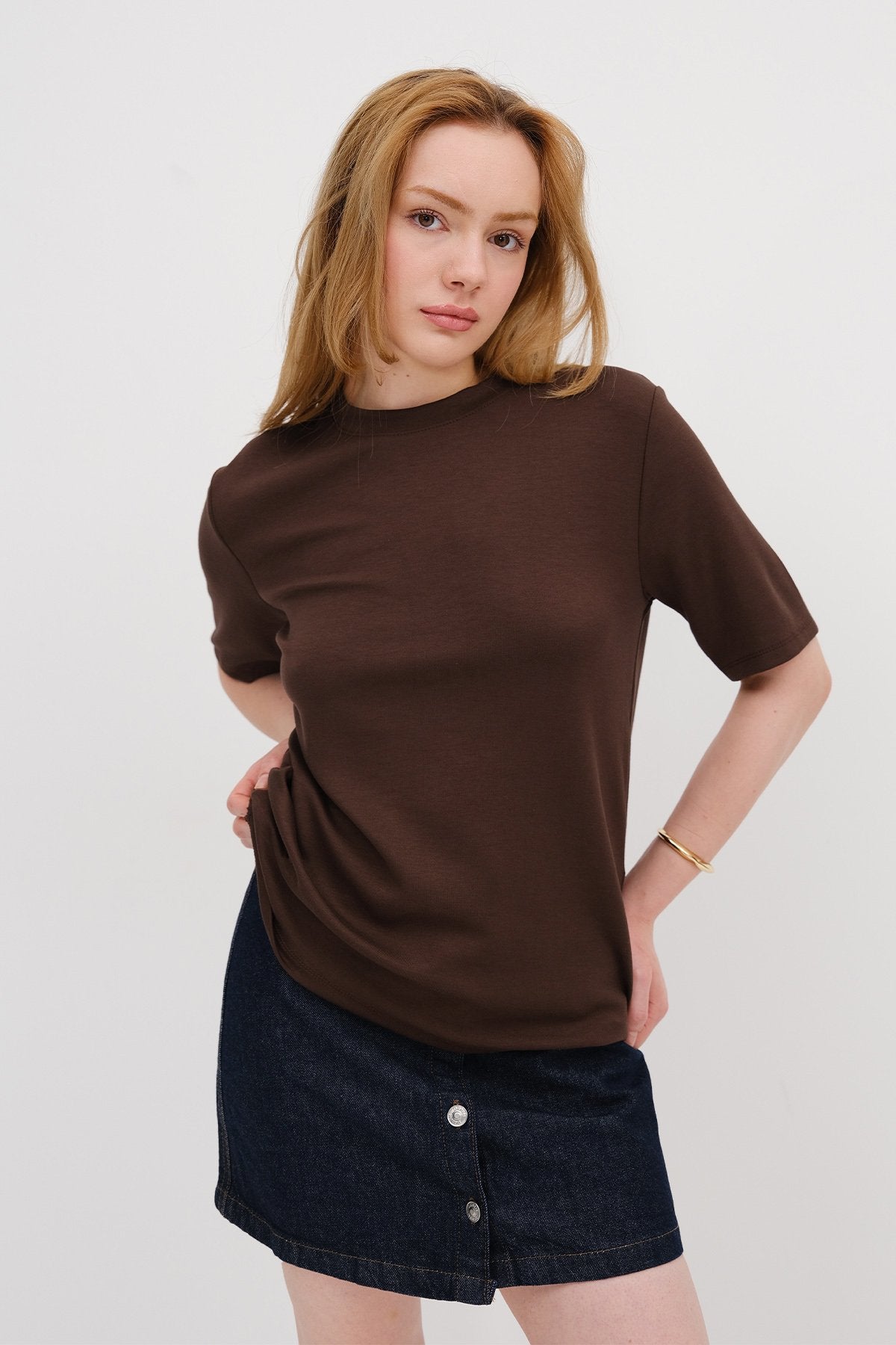Brown_Basic-Modal-T-shirt-addax