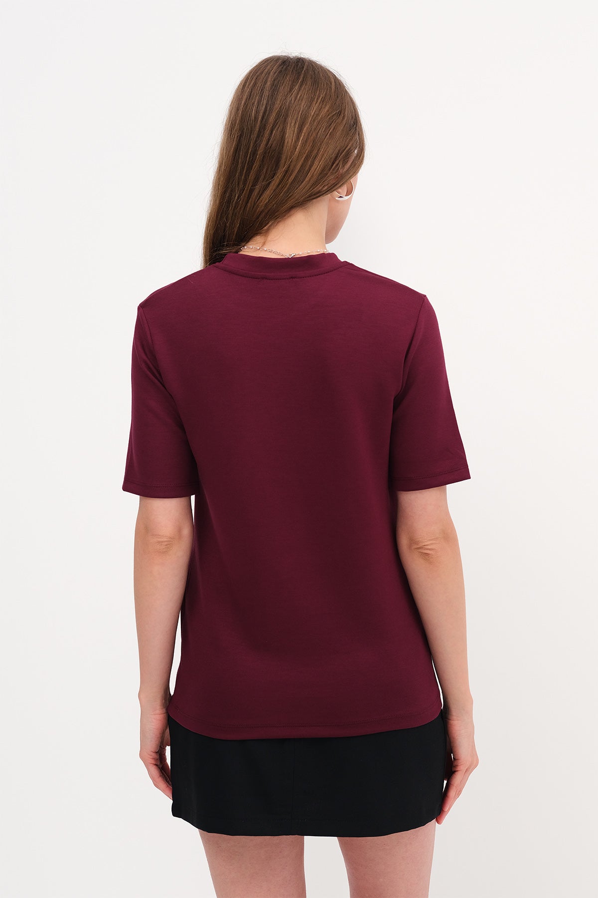Burgundy_Basic-Modal-T-shirt-addax