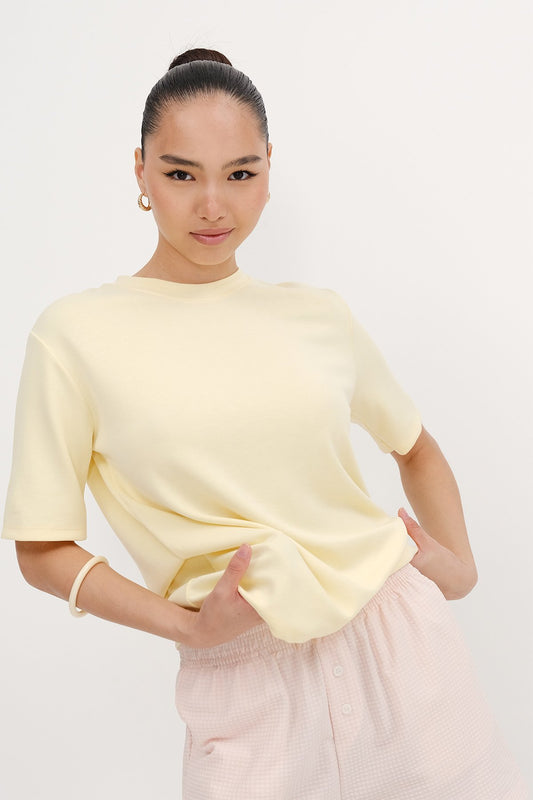 Light-Yellow_Basic-Modal-T-shirt-addax