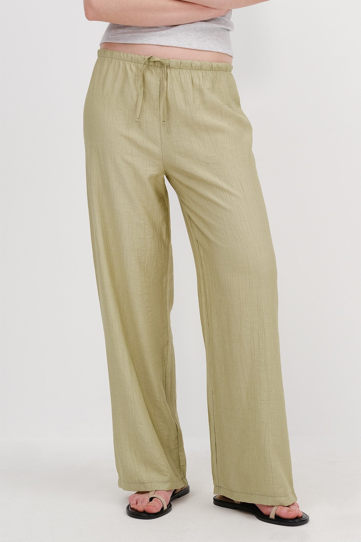 Oil-Green_Wide-Leg-Trousers-with-Waist-Rope-Tie-addax
