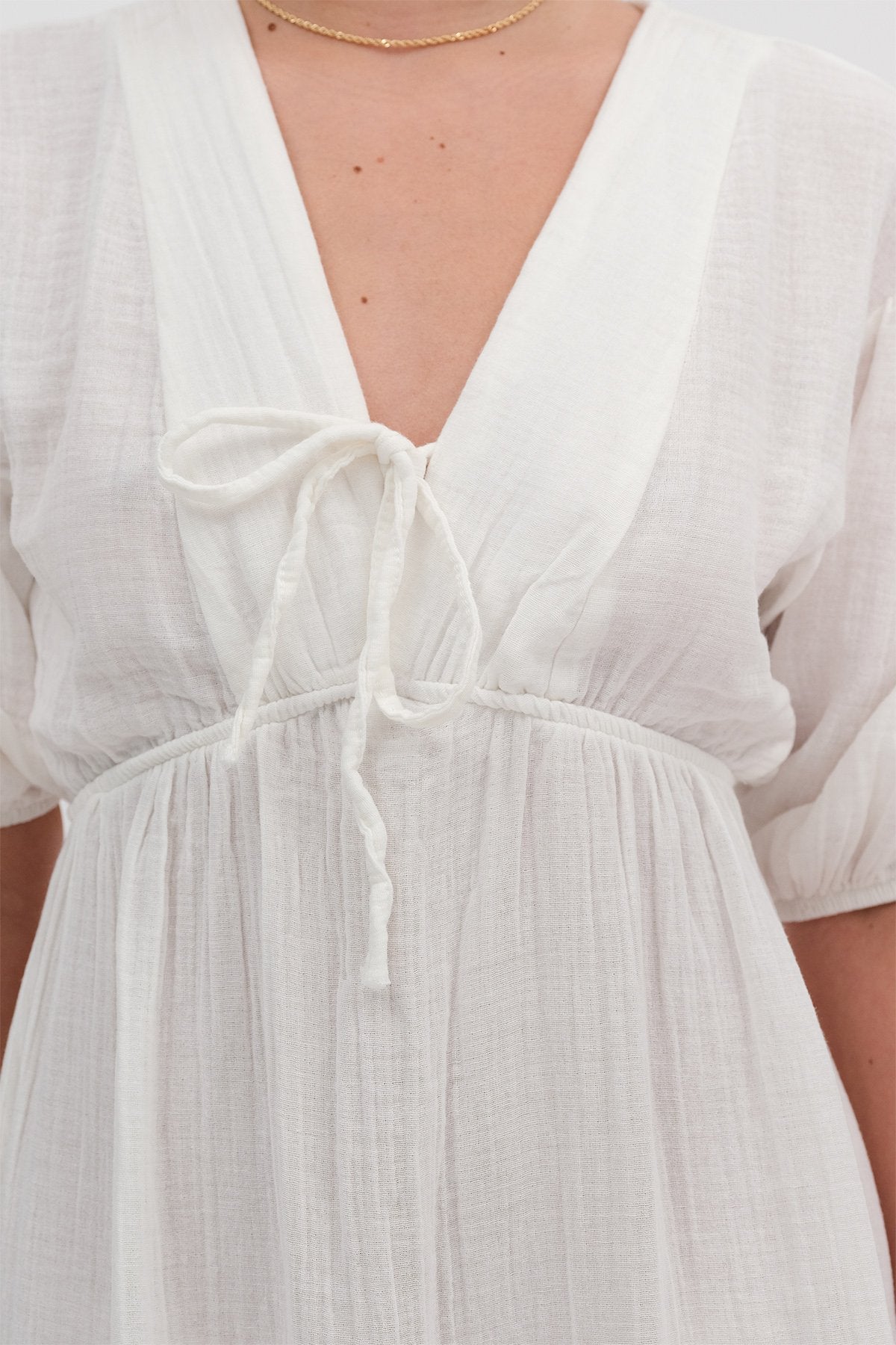 White_Balloon-Sleeve-Midi-Dress-addax