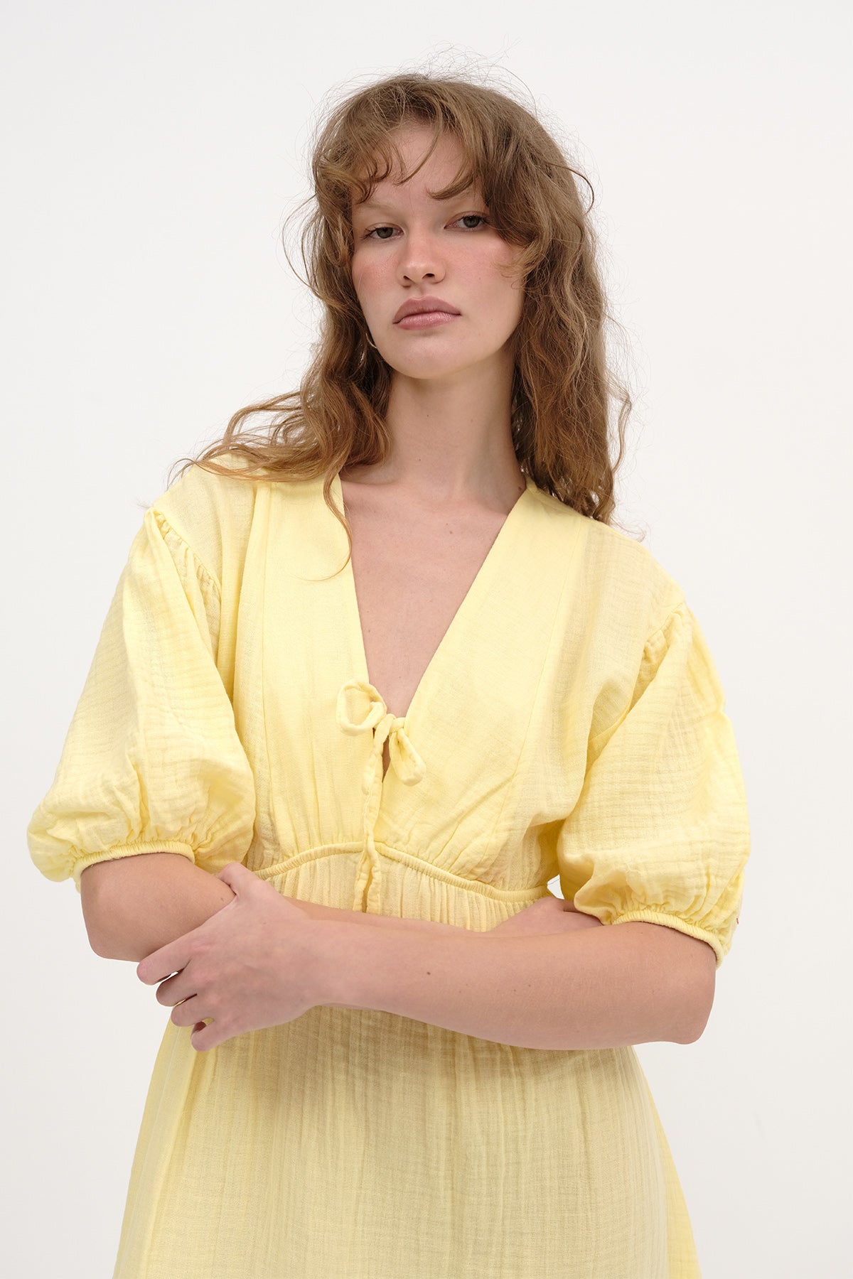 Balloon Sleeve Midi Dress