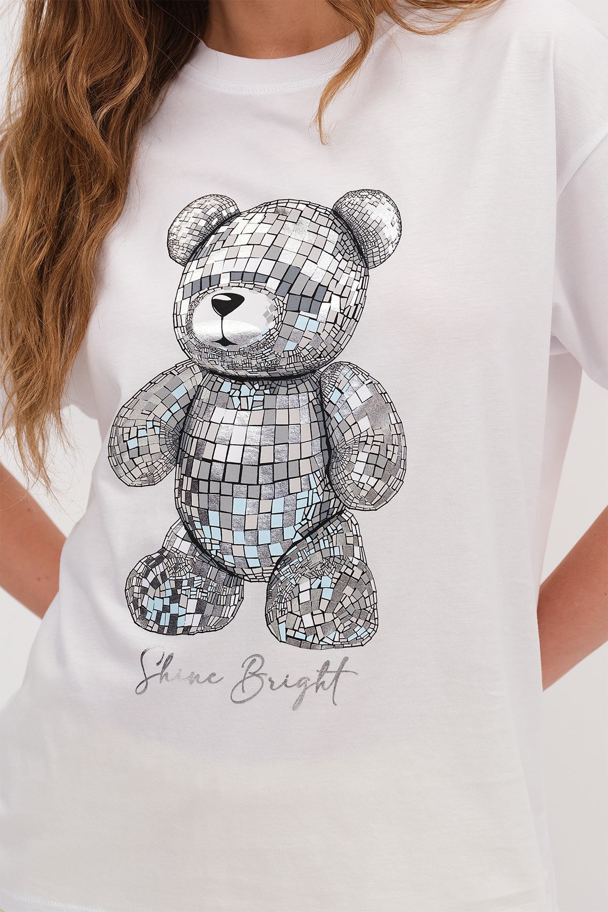 White_Shiny-Teddy-Bear-Print-T-Shirt-addax