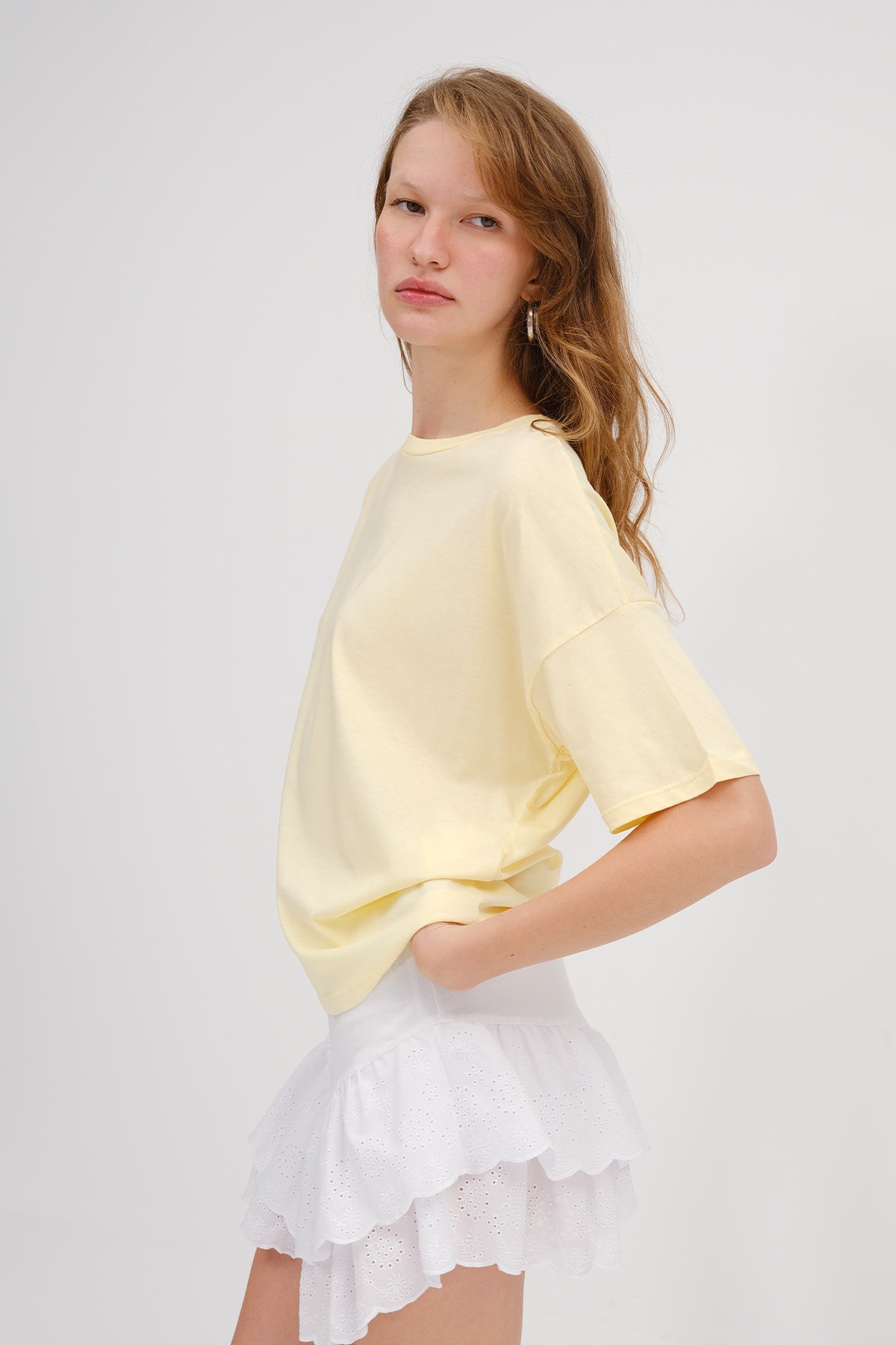 Yellow_Crew-Neck-Basic-T-shirt-addax