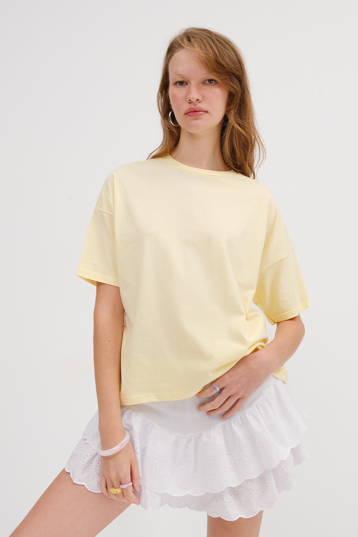 Yellow_Crew-Neck-Basic-T-shirt-addax