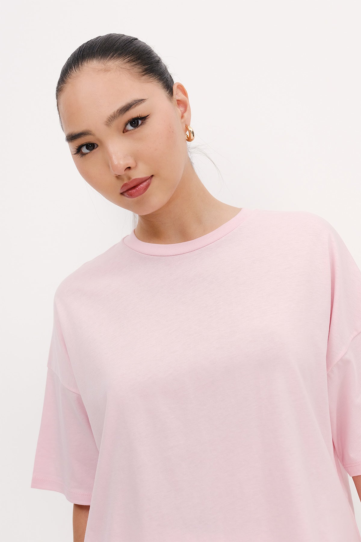 Pink_Crew-Neck-Basic-T-shirt-addax