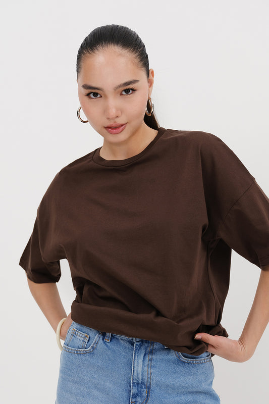 Brown_Crew-Neck-Basic-T-shirt-addax