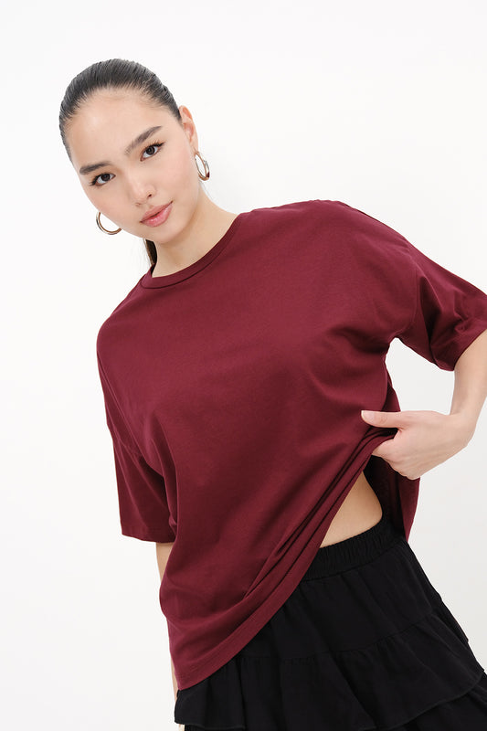 Burgundy_Crew-Neck-Basic-T-shirt-addax