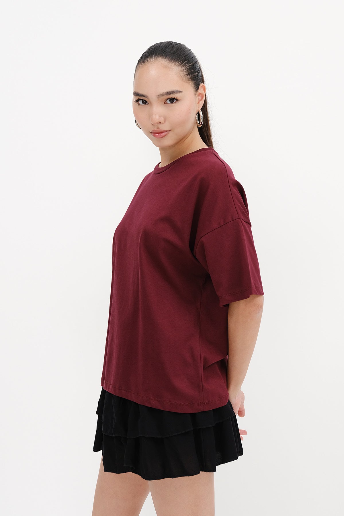 Burgundy_Crew-Neck-Basic-T-shirt-addax
