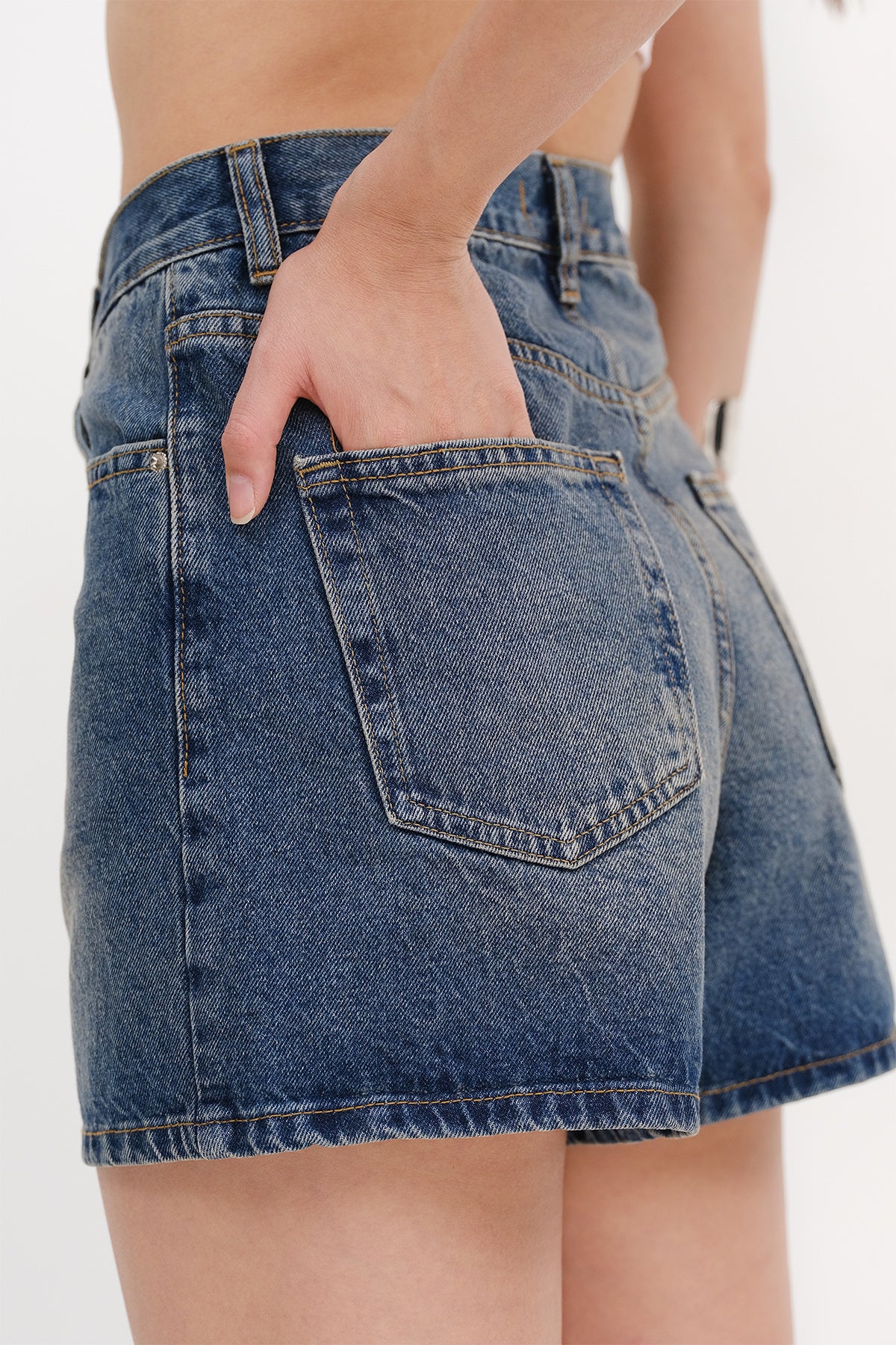 Green---Tint_High-Waist-Denim-Shorts-addax