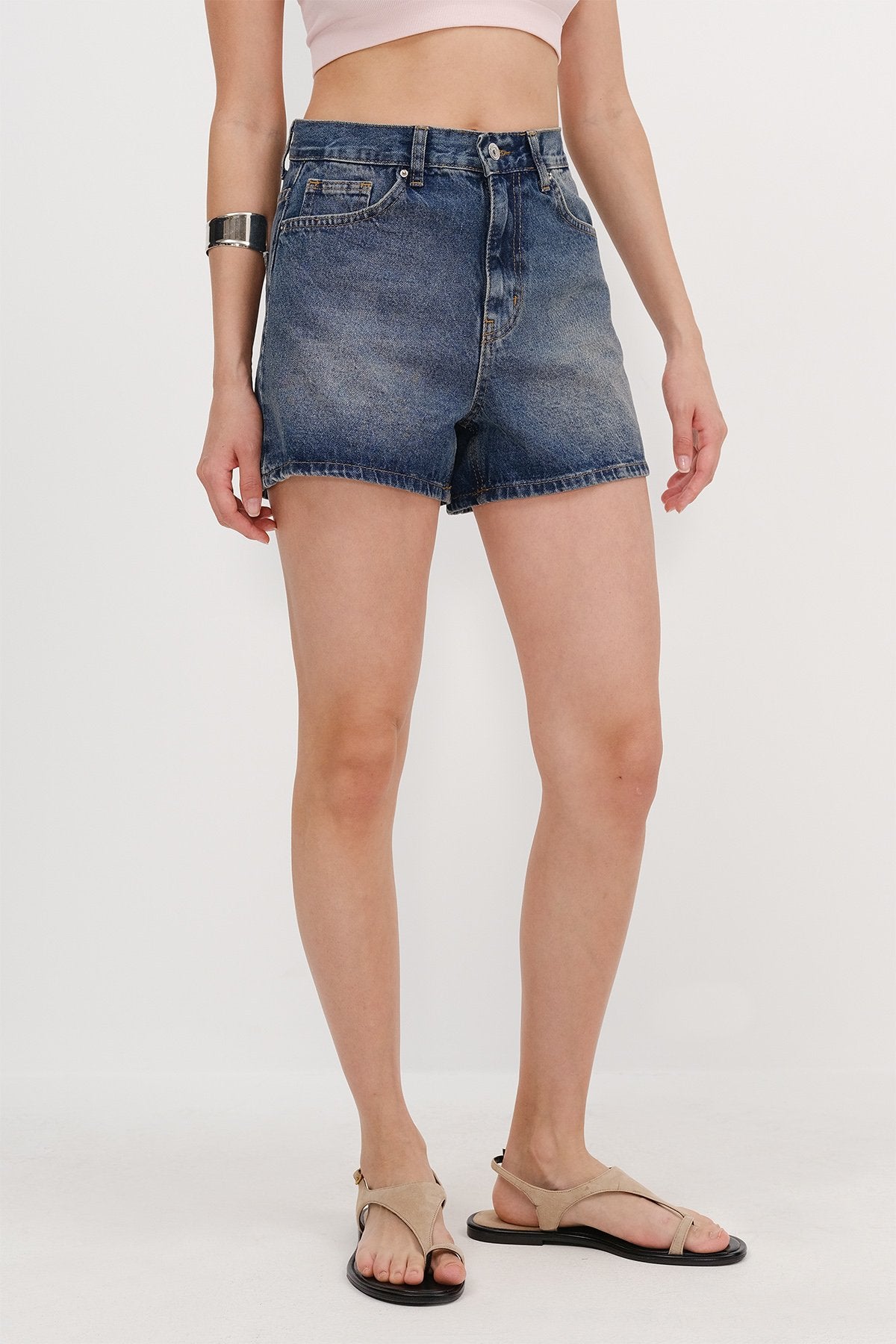 Green---Tint_High-Waist-Denim-Shorts-addax