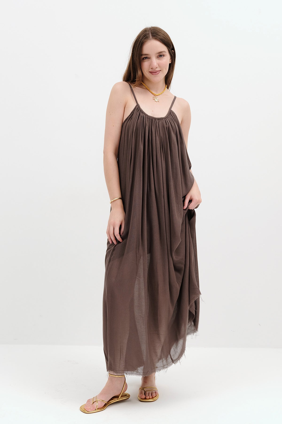 Brown_Strappy-Long-Dress-addax