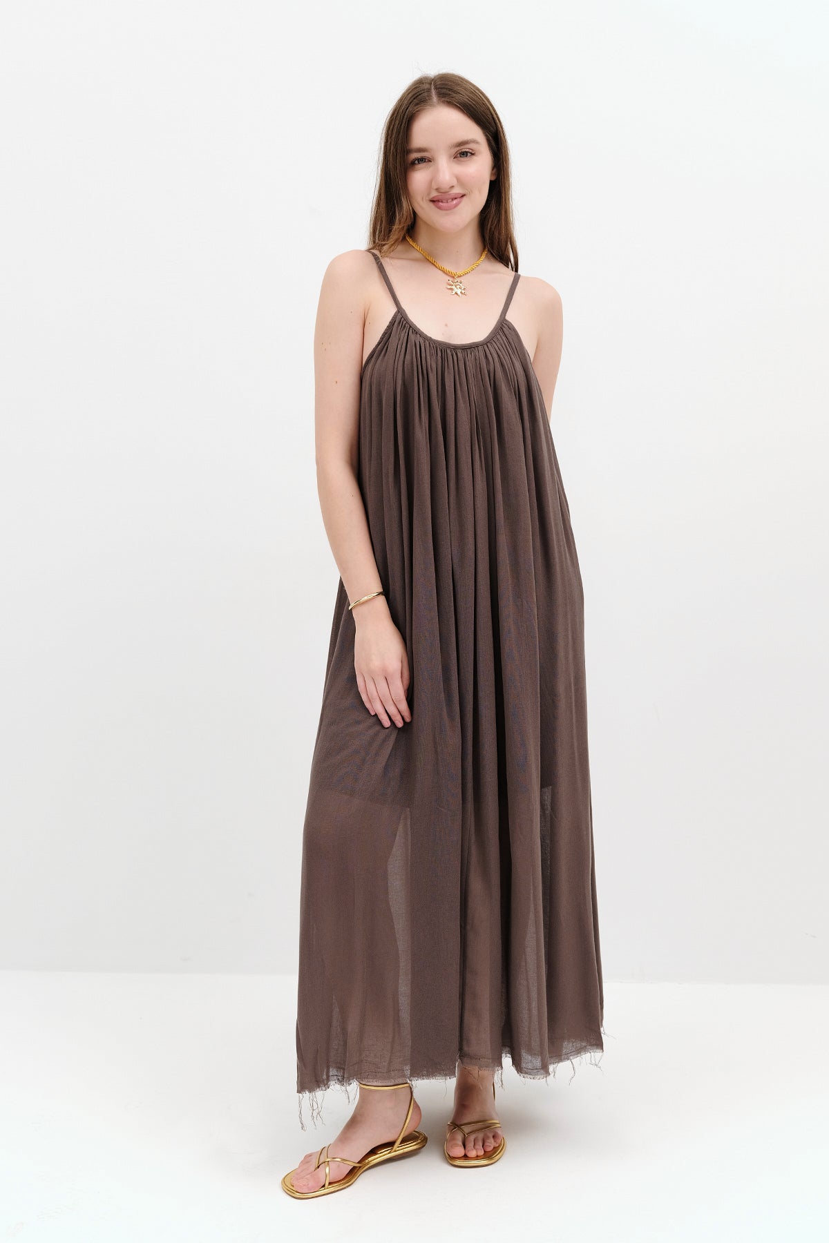 Brown_Strappy-Long-Dress-addax