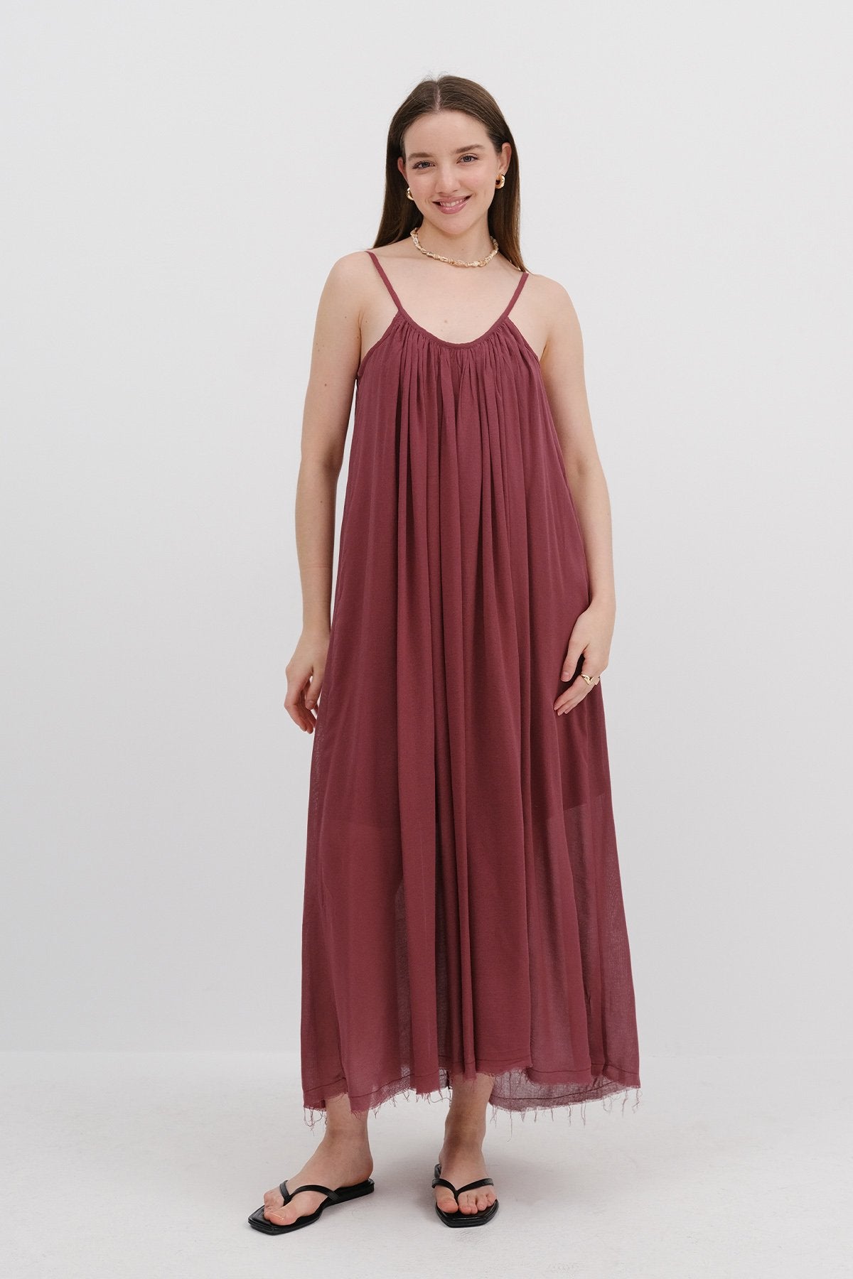 Burgundy_Strappy-Long-Dress-addax