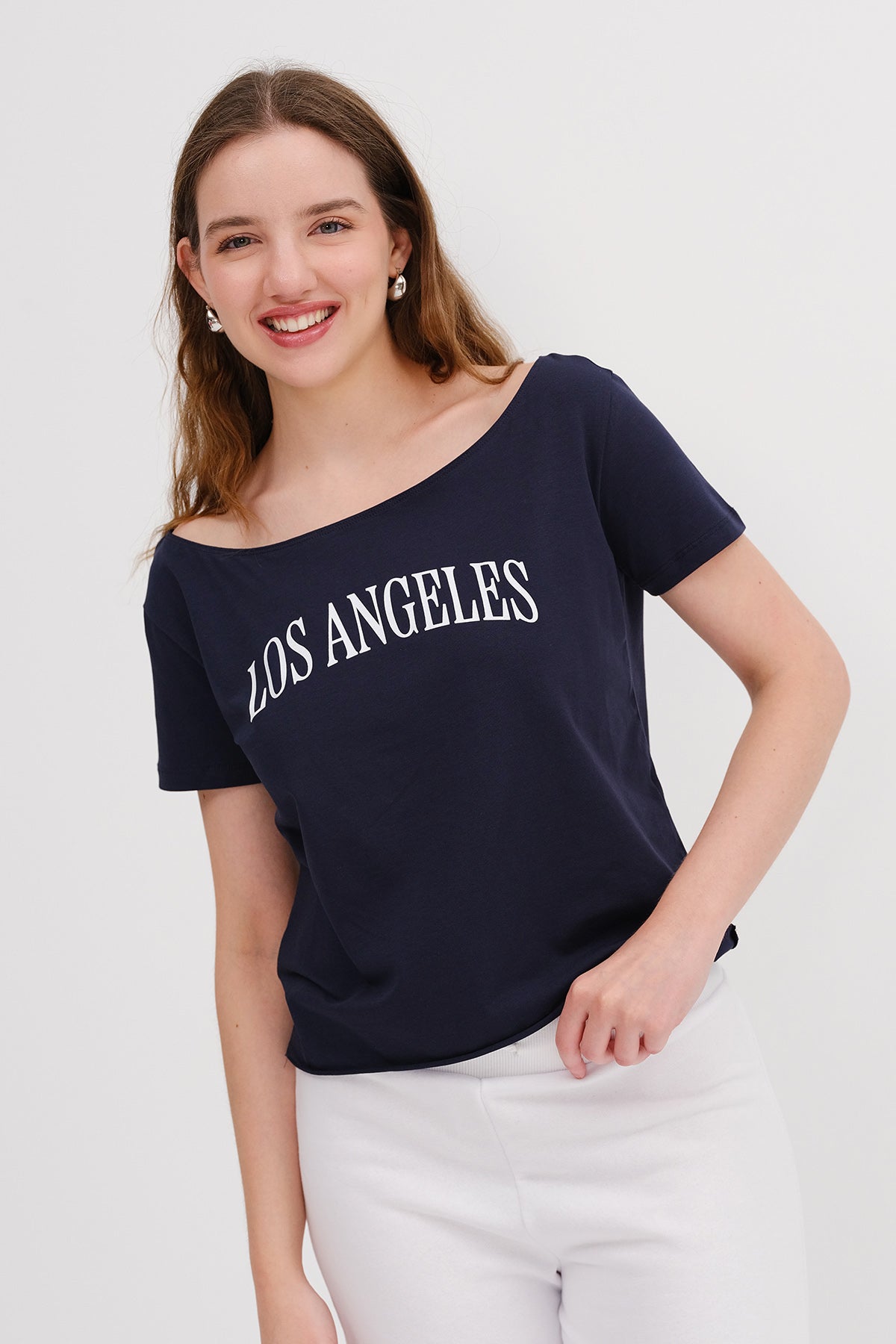 Night-Blue_Boat-Neck-Los-Angeles-Printed-T-shirt-addax