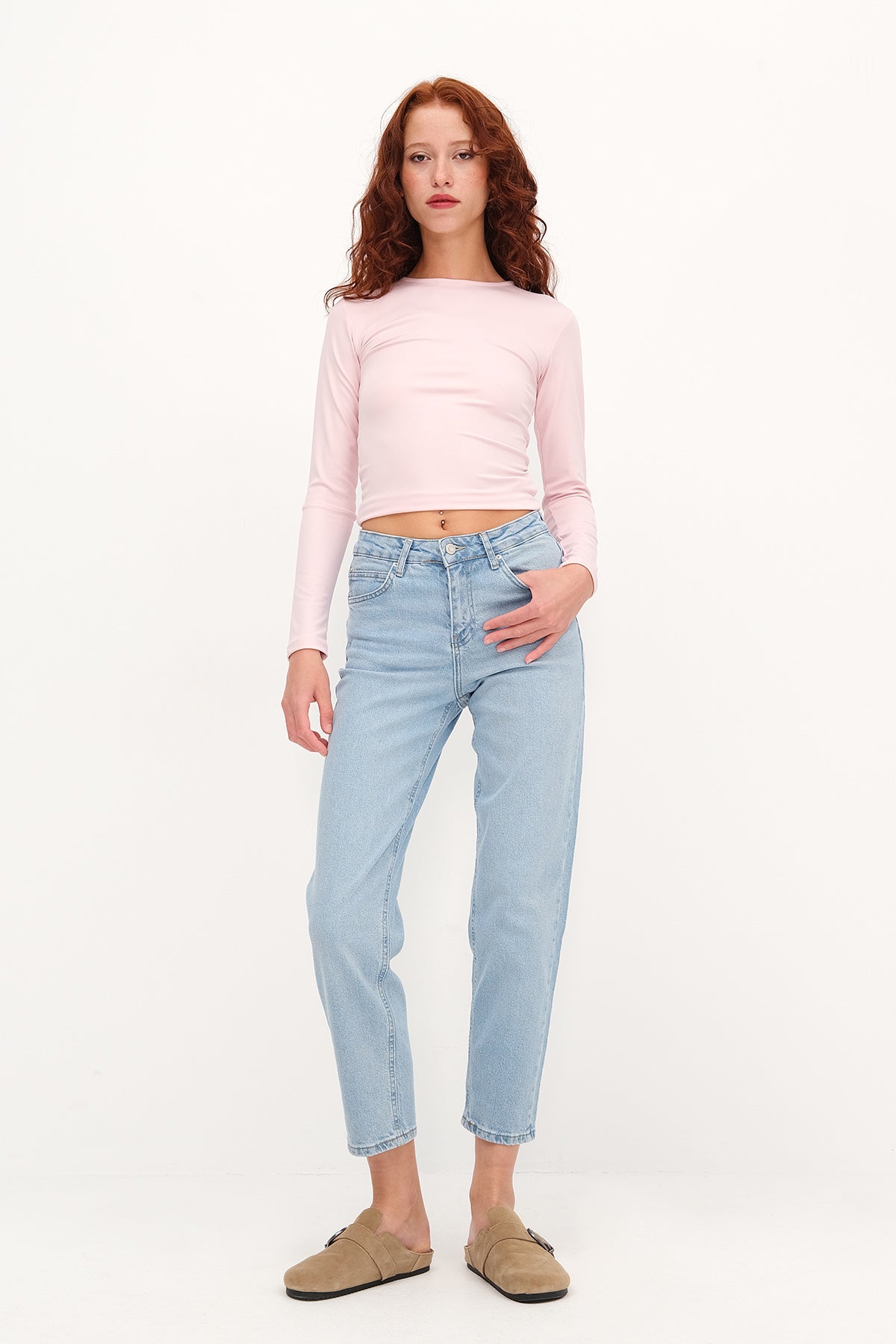 High Waist Mom Jean Trousers