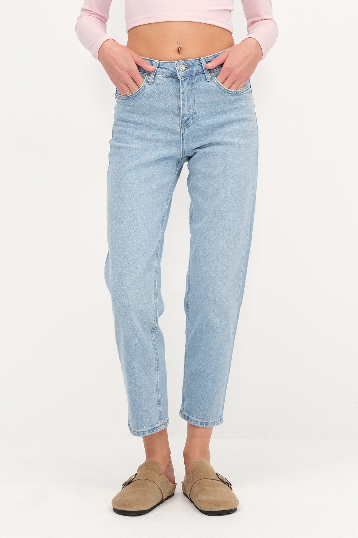 High Waist Mom Jean Trousers